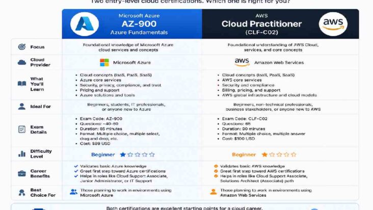 AZ-900 vs AWS Cloud Practitioner