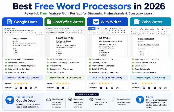 Best Free Word Processors in 2026