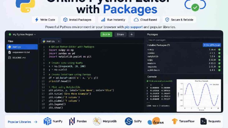 Online Python Editor with Packages