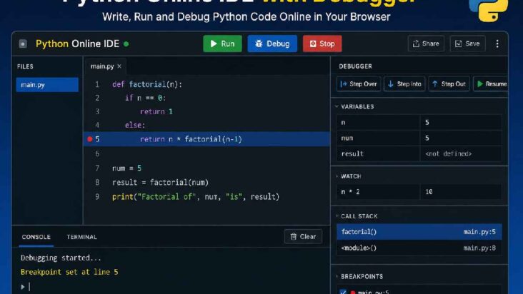 Python Online IDE with Debugger