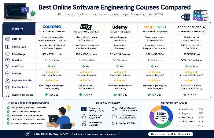 Best Online Software Engineering Courses Compared