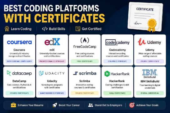 coding platforms with certificates