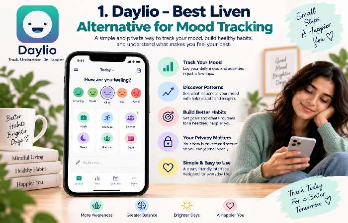 1. Daylio – Best Liven Alternative for Mood Tracking