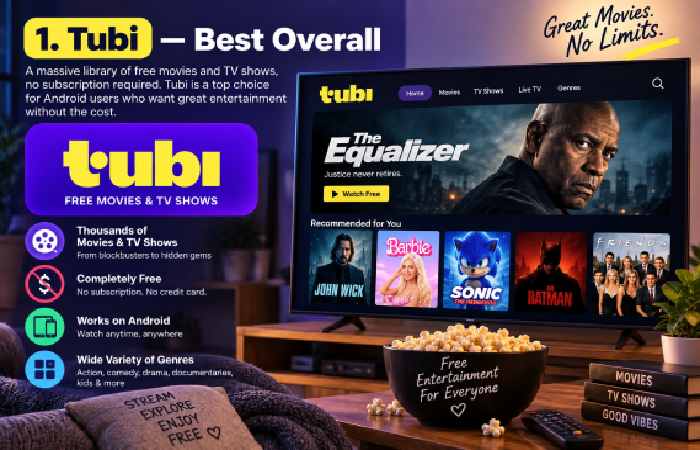1. Tubi — Best Overall