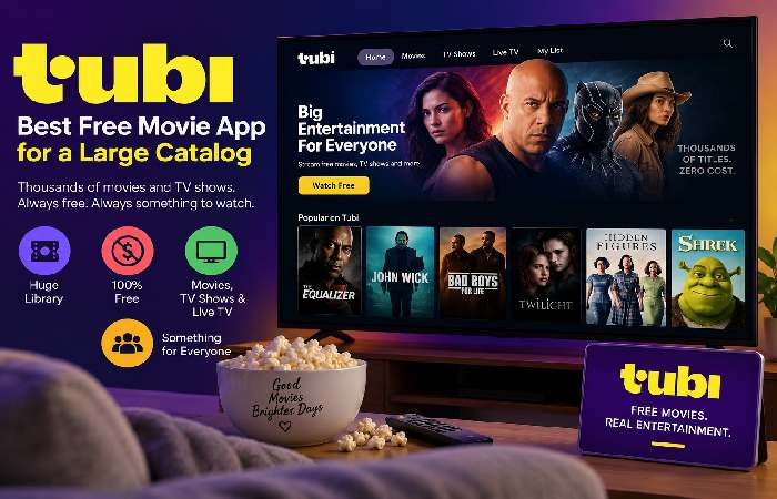 2. Tubi — Best Free Movie App for a Large Catalog