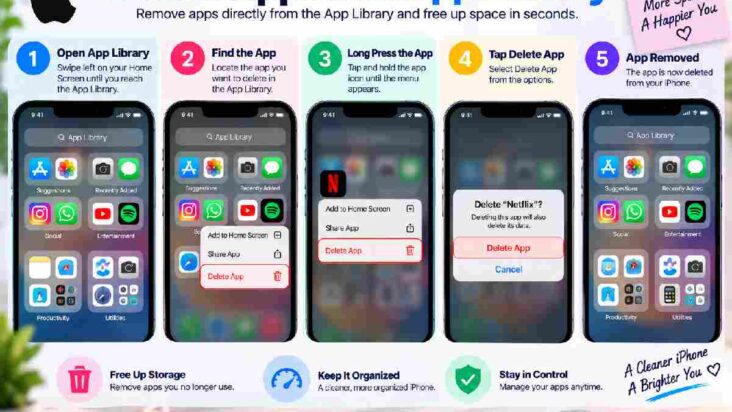 delete apps from app library