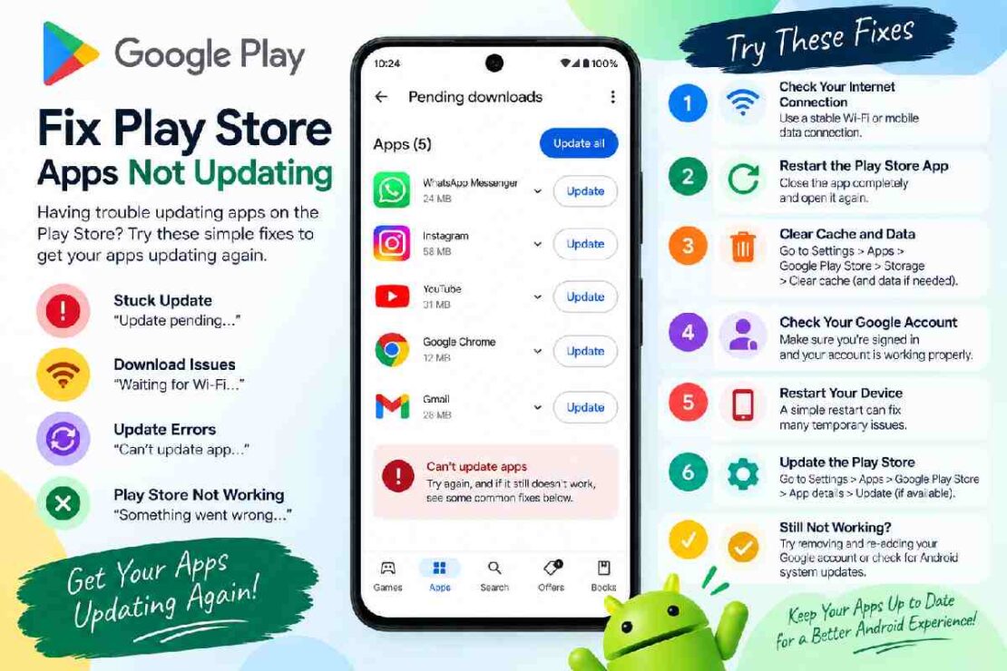 fix play store apps not updating